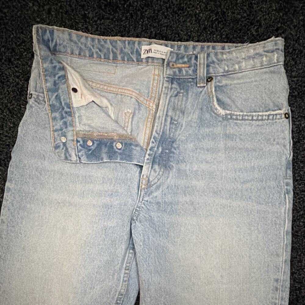 ZARA Women’s Light Wash Blue Straight Leg 5-Pocket Denim Jeans Size 6